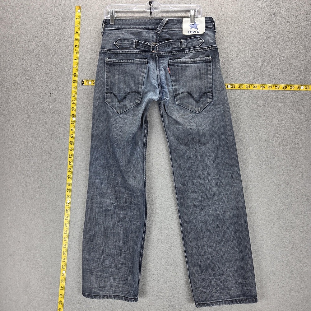 Vintage Levis Blue Star Jeans Mens Blue Engineered Buckle Back Fits 30x30